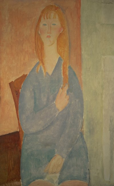 Mädchen im blauen Kleid von Amedeo Modigliani